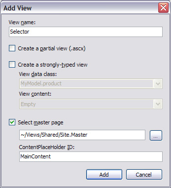 Picture 4 - Create the View for our selector